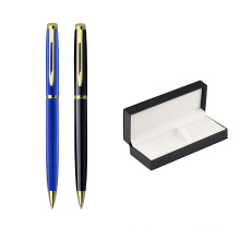 Best Gift Set Gloss Black with Gold Trim Metal Ball Pen Personalized custom logo pen with gift box